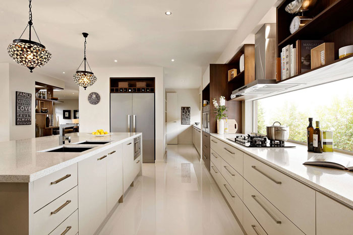 granite kitchen worktop in white speckled stone